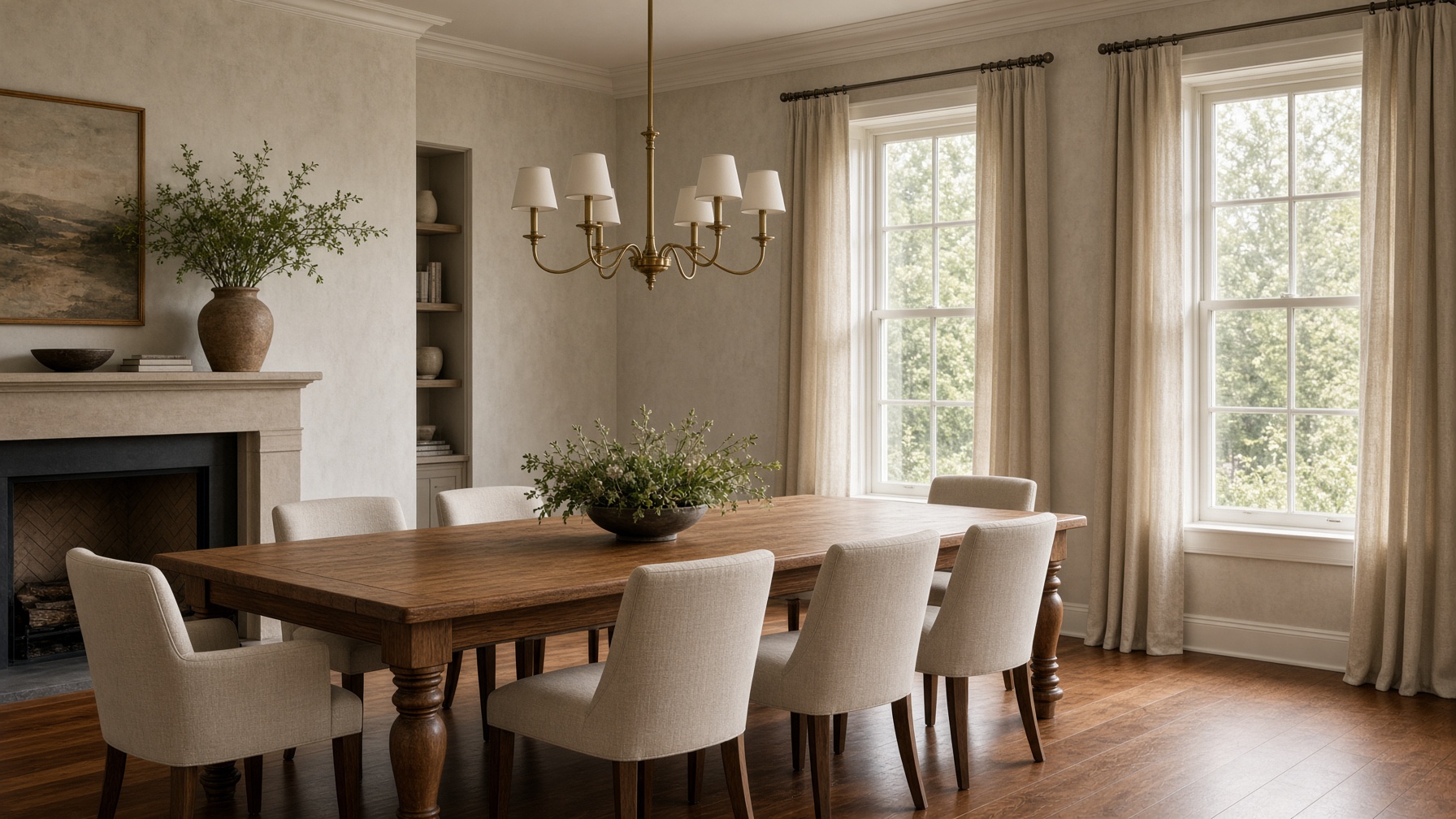 Restored dining room in a Willamette Valley home
